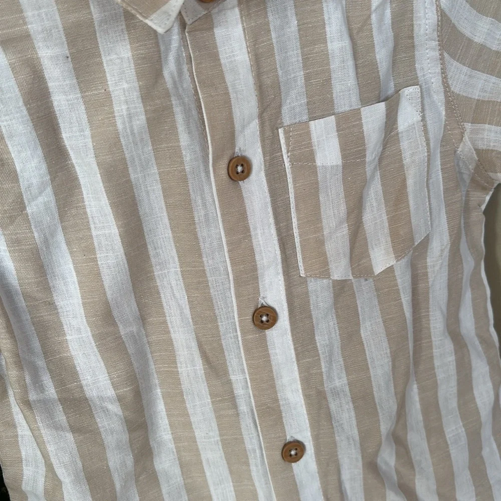Brand New Tommy Bahama 2-Piece Set Striped Casual Button Down Shirt Cargo Shorts